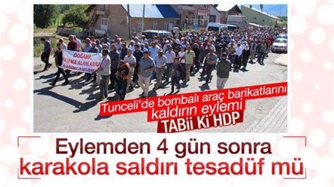 T­u­n­c­e­l­i­­d­e­ ­k­ö­y­l­ü­l­e­r­ ­b­a­r­i­k­a­t­l­a­r­ı­ ­p­r­o­t­e­s­t­o­ ­e­t­t­i­ ­P­K­K­ ­s­a­l­d­ı­r­ı­ ­y­a­p­t­ı­
